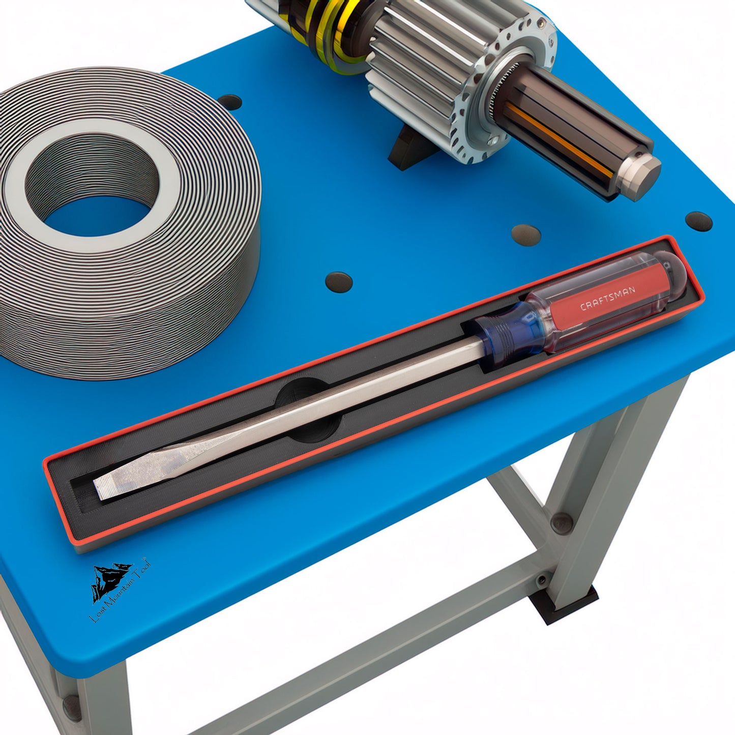 Gridfinity-compatible Bin for Craftsman® 3/8" Slotted 8" Acetate Screwdriver