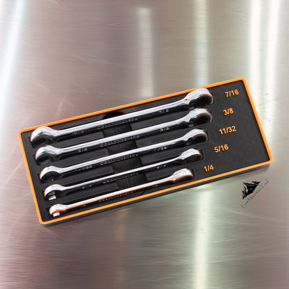 Gridfinity-compatible Bin for GearWrench®  1/4" - 7/16" SAE Ratcheting Combination Wrenches