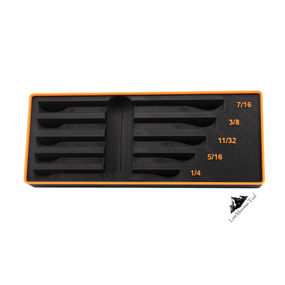 Gridfinity-compatible Bin for GearWrench®  1/4" - 7/16" SAE Ratcheting Combination Wrenches