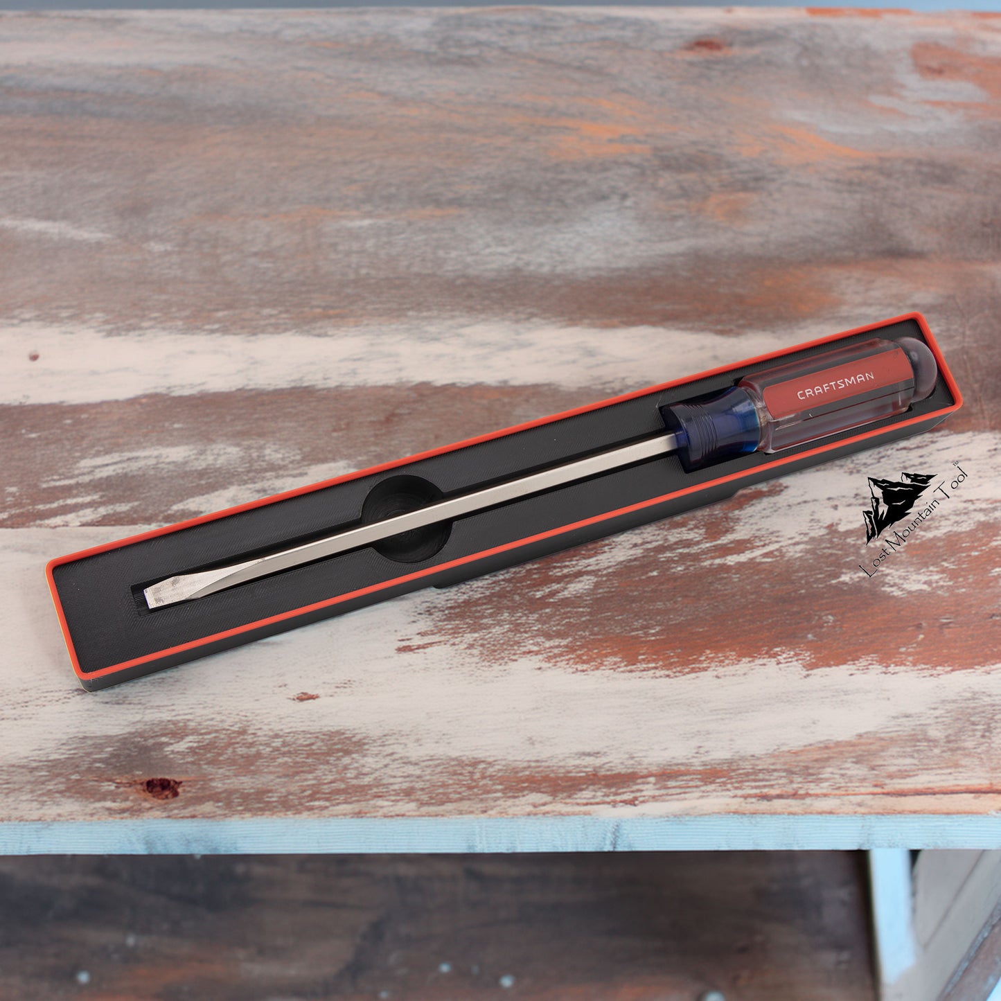 Gridfinity-compatible Bin for Craftsman® 1/4" Slotted 8" Acetate Screwdriver