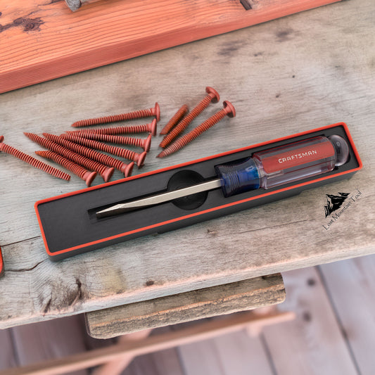 Gridfinity-compatible Bin for Craftsman® 1/4" Slotted 4" Acetate Screwdriver